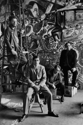 Gruppo pittori Pittori alle prese con un murales Roma, anni ‘50
